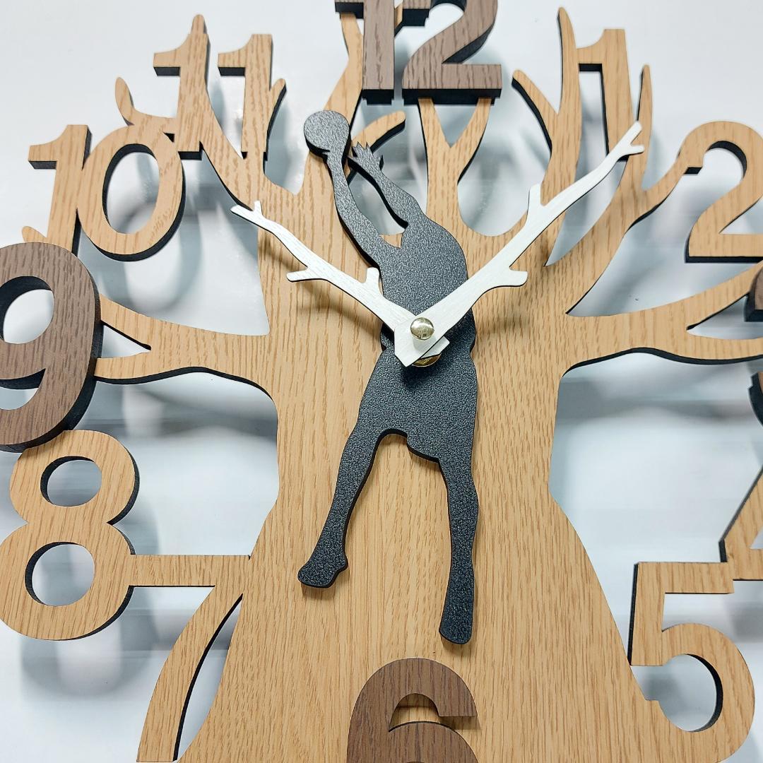 木の時計シリーズ　バスケット　デザイン壁掛け静音時計