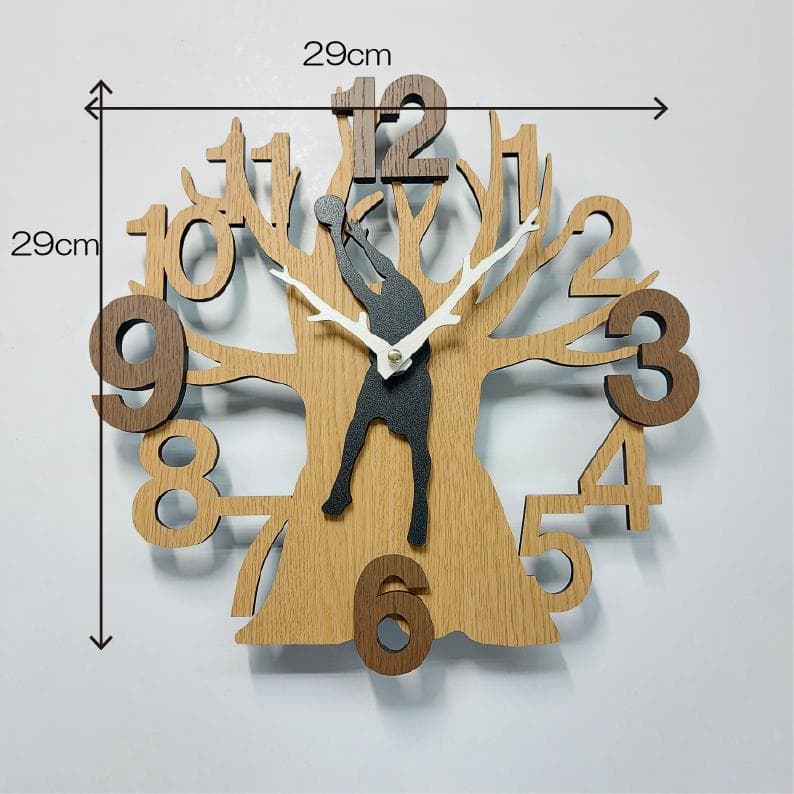 木の時計シリーズ　バスケット　デザイン壁掛け静音時計