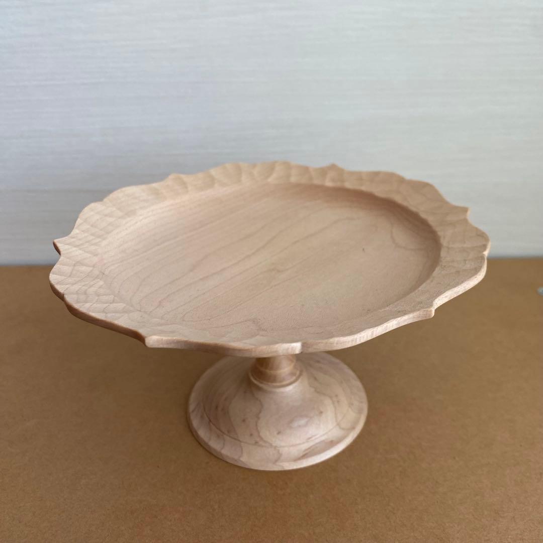 森夏未　花リム　5寸　木製　コンポート　メープル