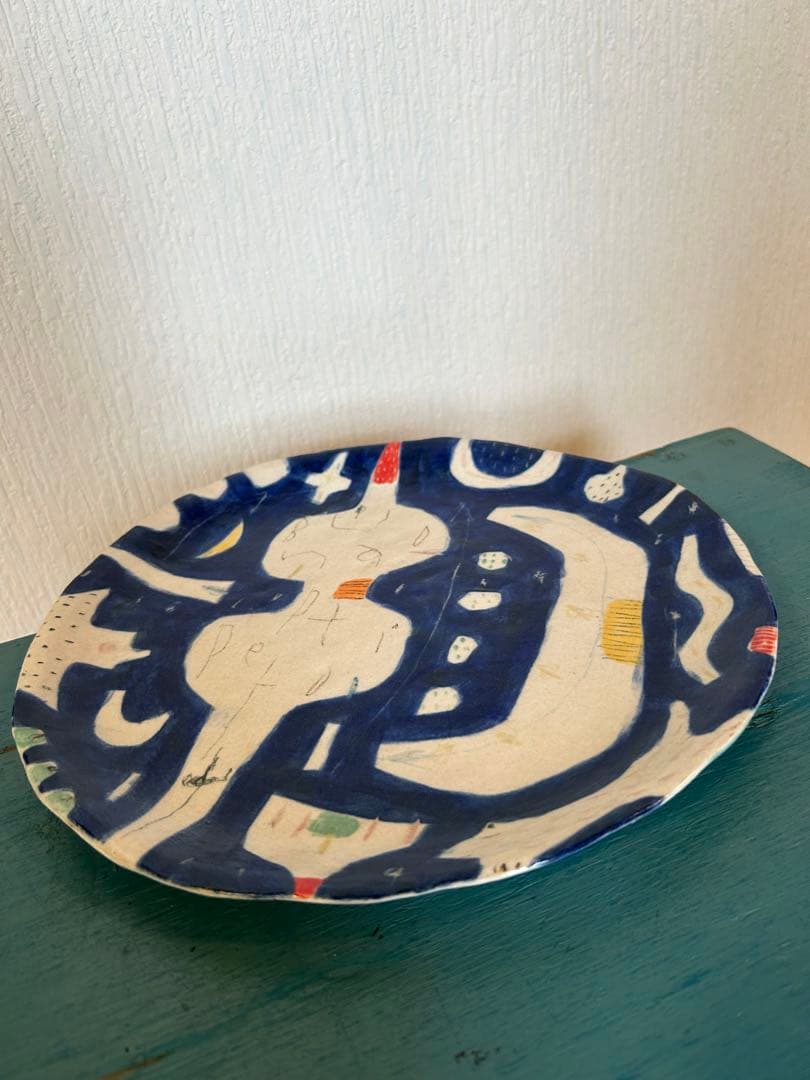 ★作家もの器★吉川裕子★絵柄プレート★大皿★美品★