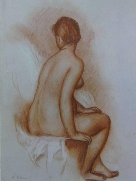 ルノワール 、【水浴の女】、希少画集画、新品高級額・額装付、状態良好