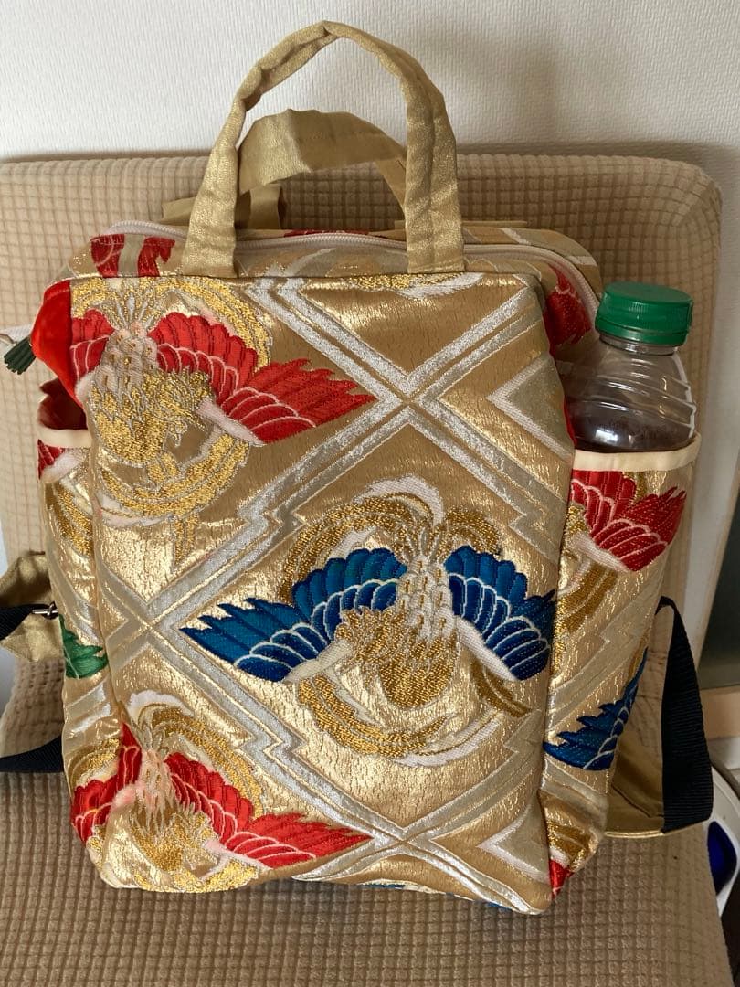 一点物　特注　豪華　日本伝統金錦糸　帯刺繍リュック　5千円引後