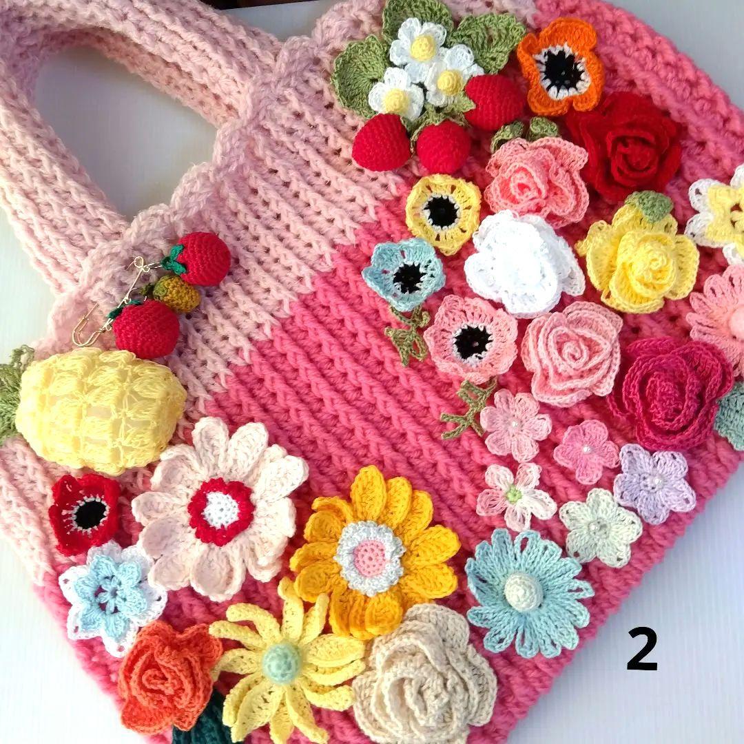 メル２５３３８さま専用ハンドメイド 花モチーフ トートバッグ ２個