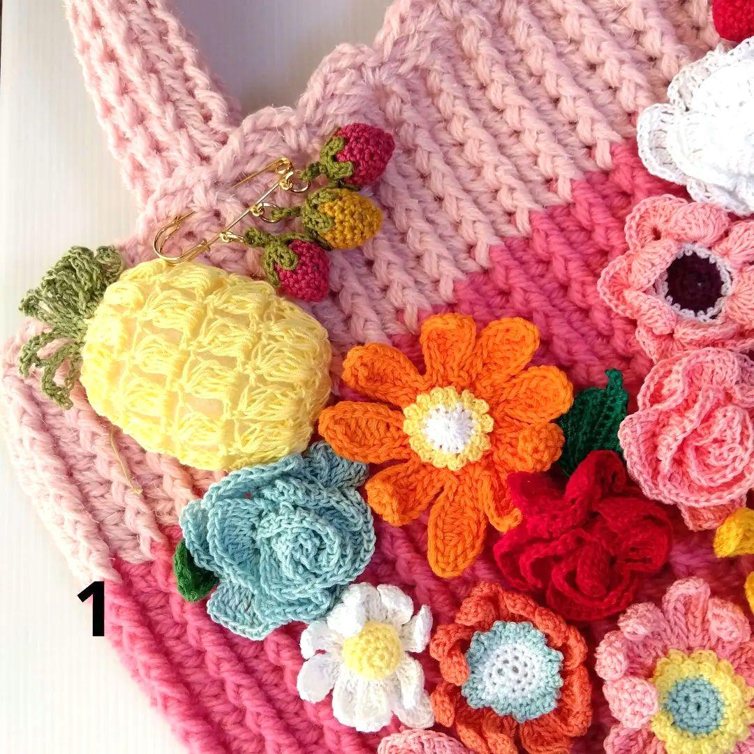 メル２５３３８さま専用ハンドメイド 花モチーフ トートバッグ ２個