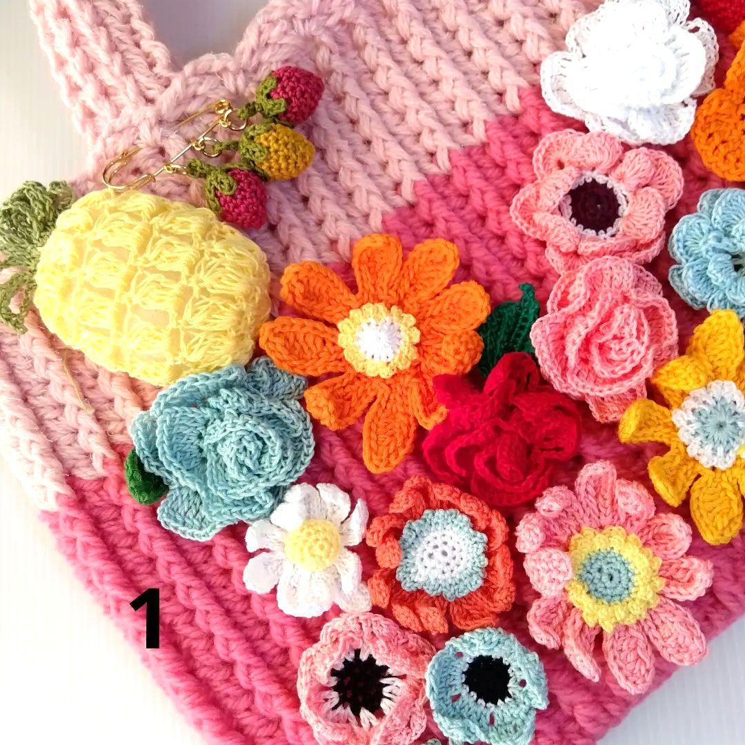 メル２５３３８さま専用ハンドメイド 花モチーフ トートバッグ ２個