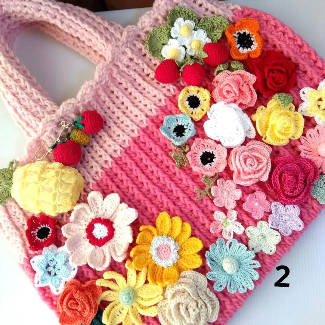 メル２５３３８さま専用ハンドメイド 花モチーフ トートバッグ ２個