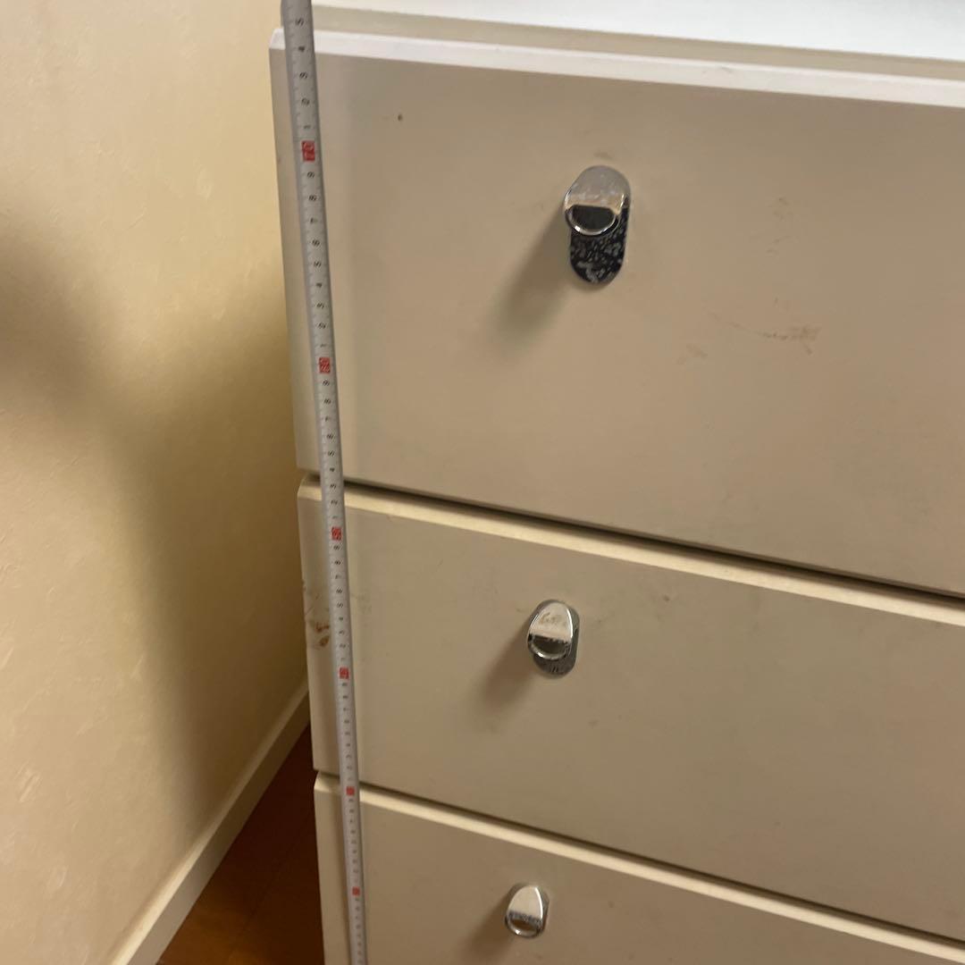 【最終セール中☆もうすぐ処分】ホワイト木製チェスト 3段