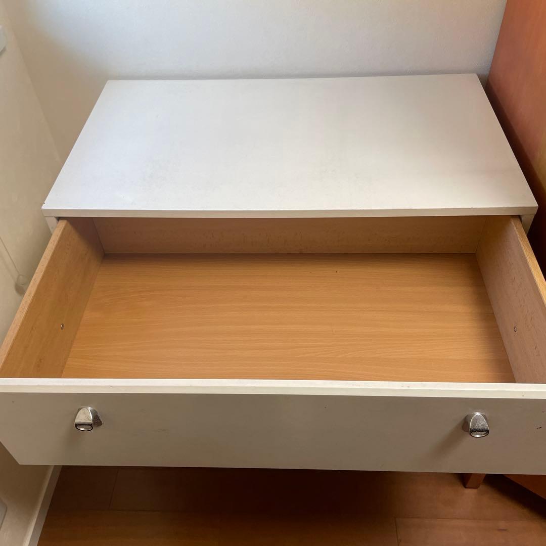 【最終セール中☆もうすぐ処分】ホワイト木製チェスト 3段