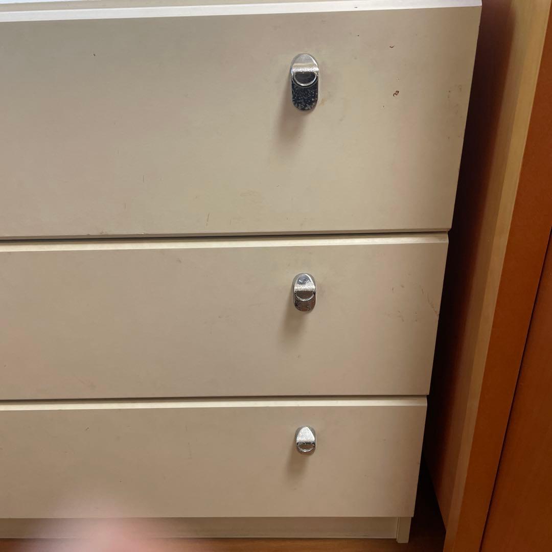 【最終セール中☆もうすぐ処分】ホワイト木製チェスト 3段