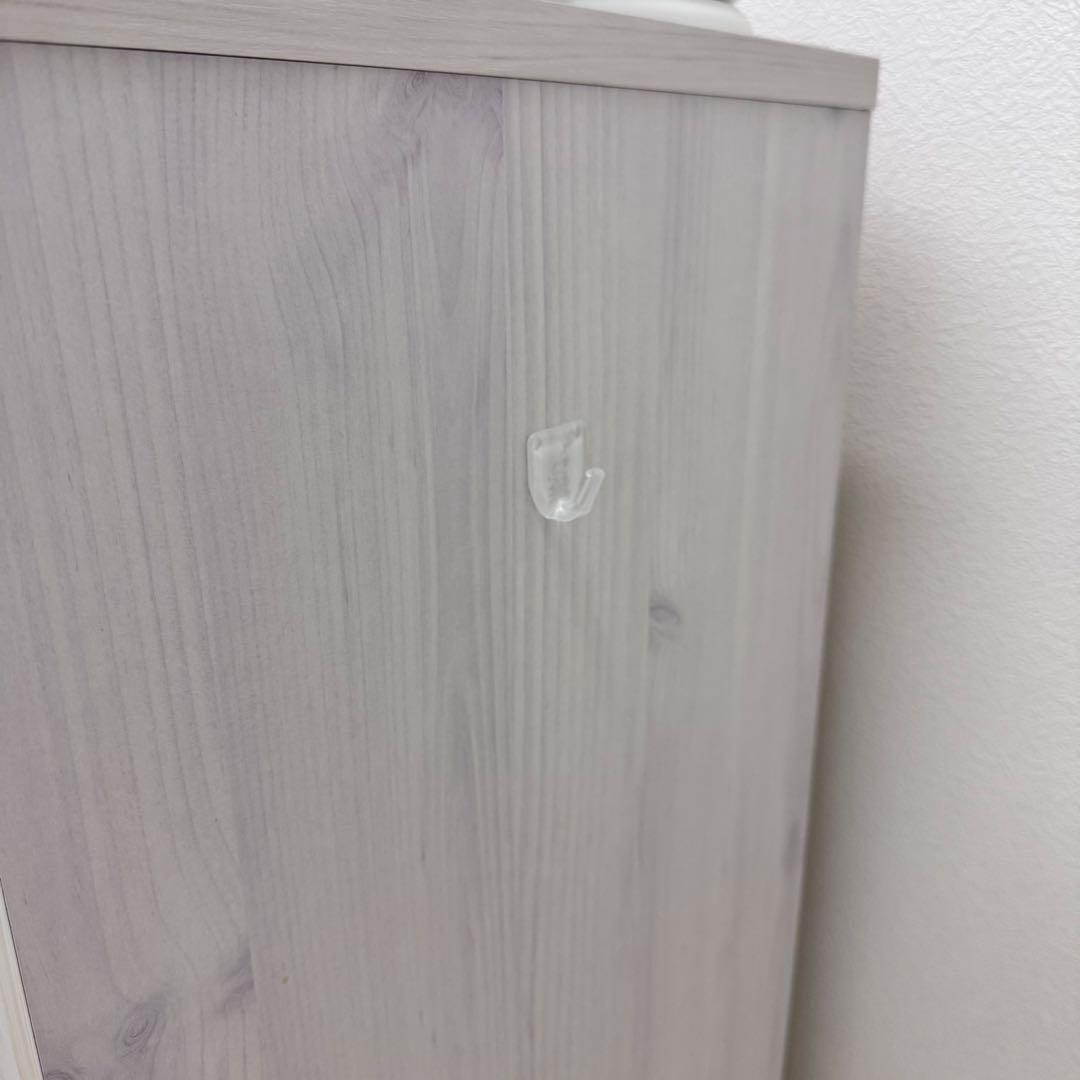 【即購入OK】食器棚 レンジ台 ロータイプ スライド棚付き ホワイト