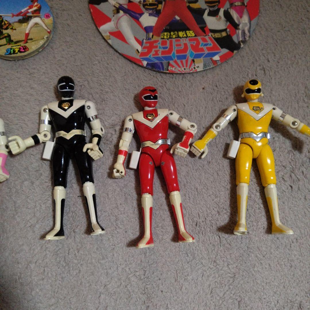 チェンジマン フィギュア 5体セット、昭和の物傷あります