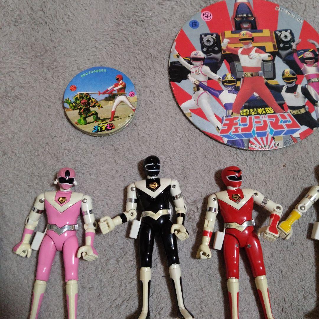 チェンジマン フィギュア 5体セット、昭和の物傷あります