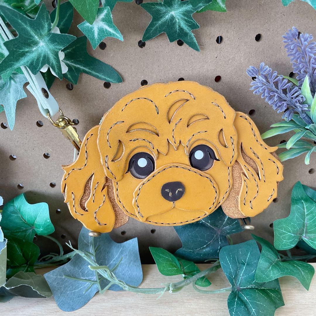 犬　トイプードル　ケース　本革　手縫い