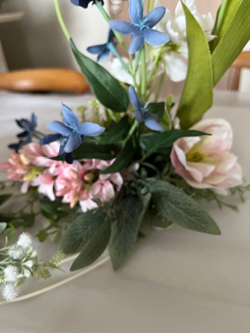 ハンドメイドアーティフィシャルフラワー　スプリングチューリップアレンジ⑨