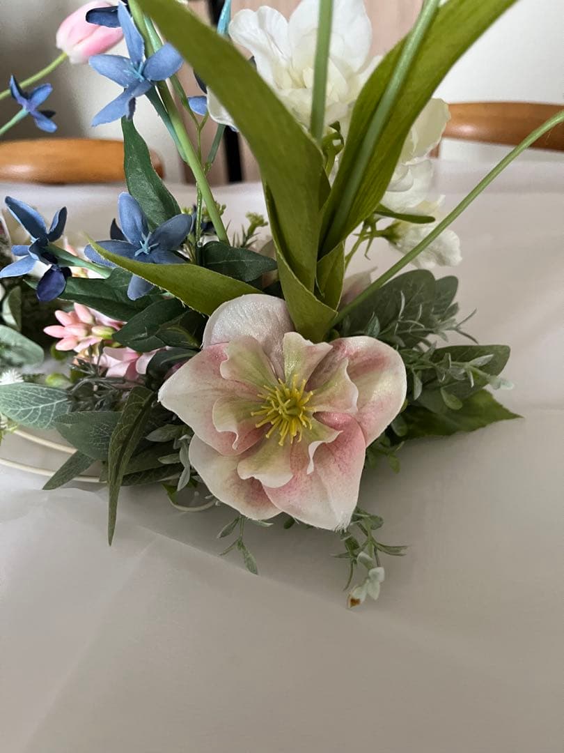 ハンドメイドアーティフィシャルフラワー　スプリングチューリップアレンジ⑨