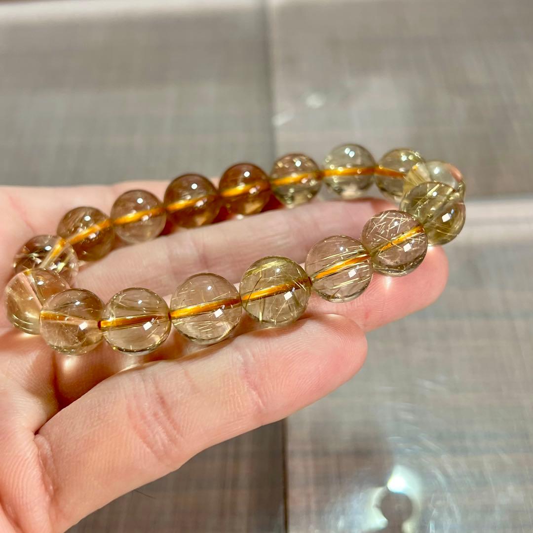 無着色の針　ゴールドルチルブレスレット　ルチルクォーツ　9-9