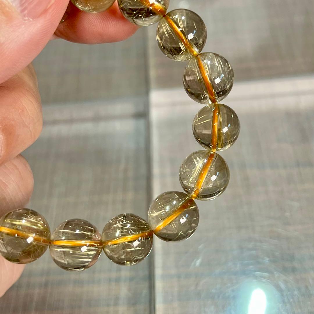 無着色の針　ゴールドルチルブレスレット　ルチルクォーツ　9-9