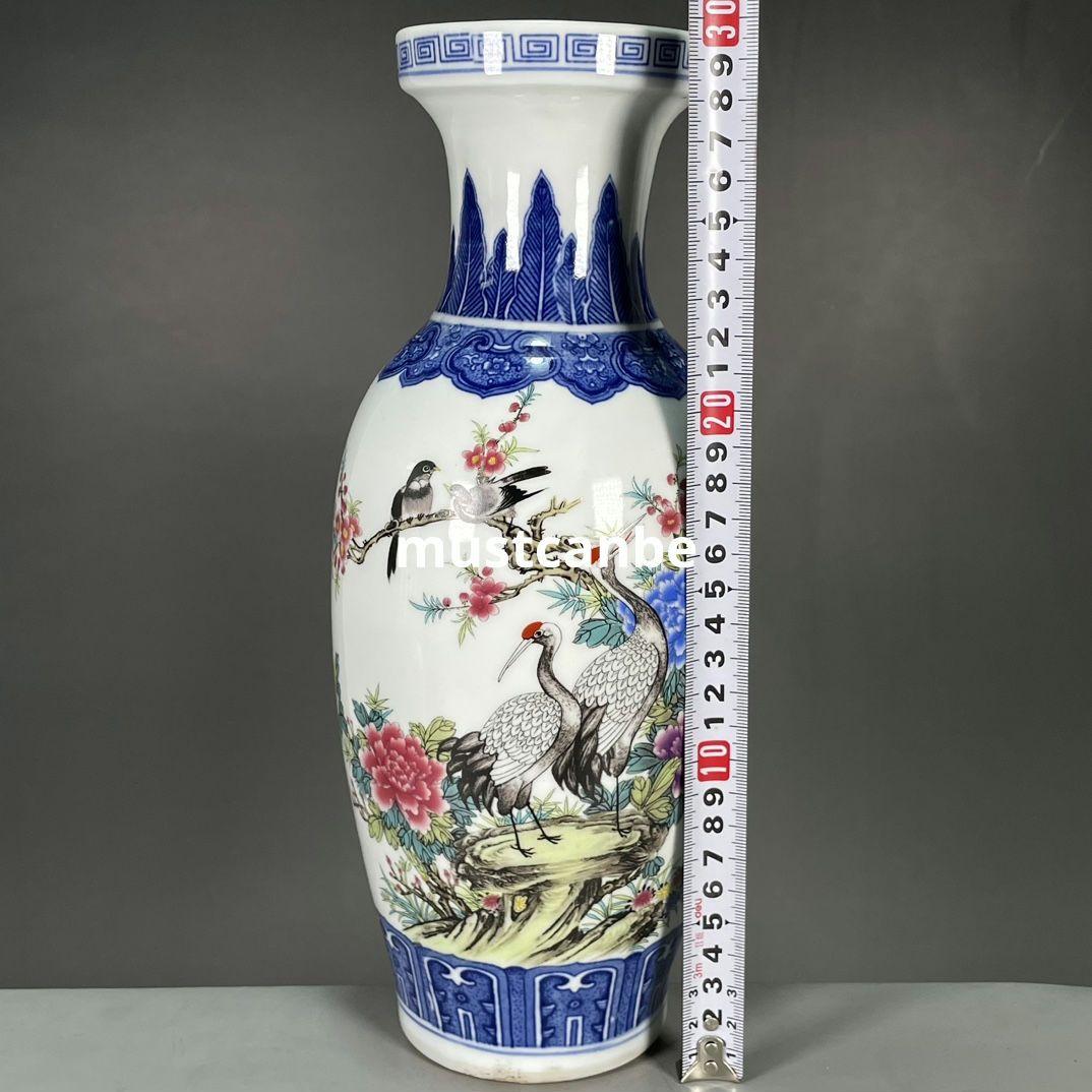 清乾隆花鳥図紋賞瓶 景徳鎮 陶磁器 装飾品 現代工芸品 美術品 置物