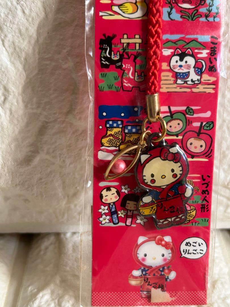 ご当地キティ【みちのくキティ物語】3点セット りんご娘 根付ストラップ 未開封