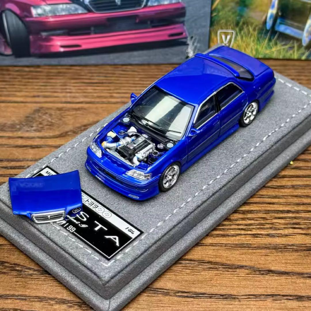 MORTAL 1/64 トヨタ クレスタ カスタム ドリ仕様 ブルー 青