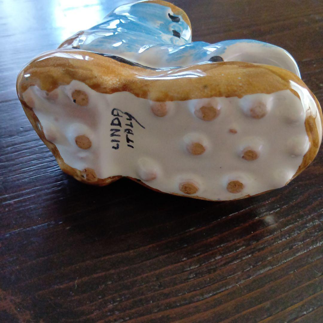 ヴィンテージ　ローサリンダ　花柄陶器靴型置物