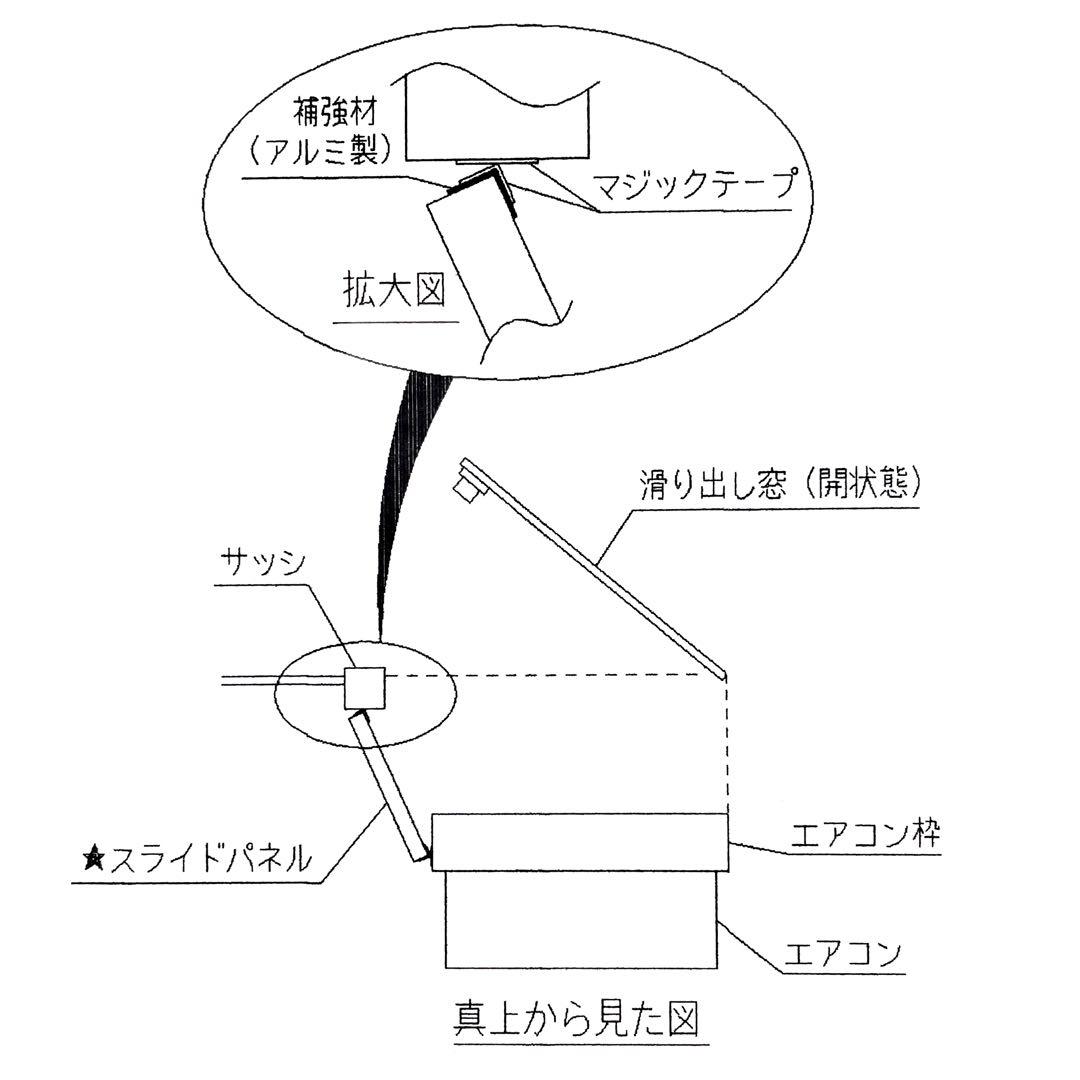 窓エアコン用スライドパネル【規格外在庫処分品】H1315㍉✖️W250㍉