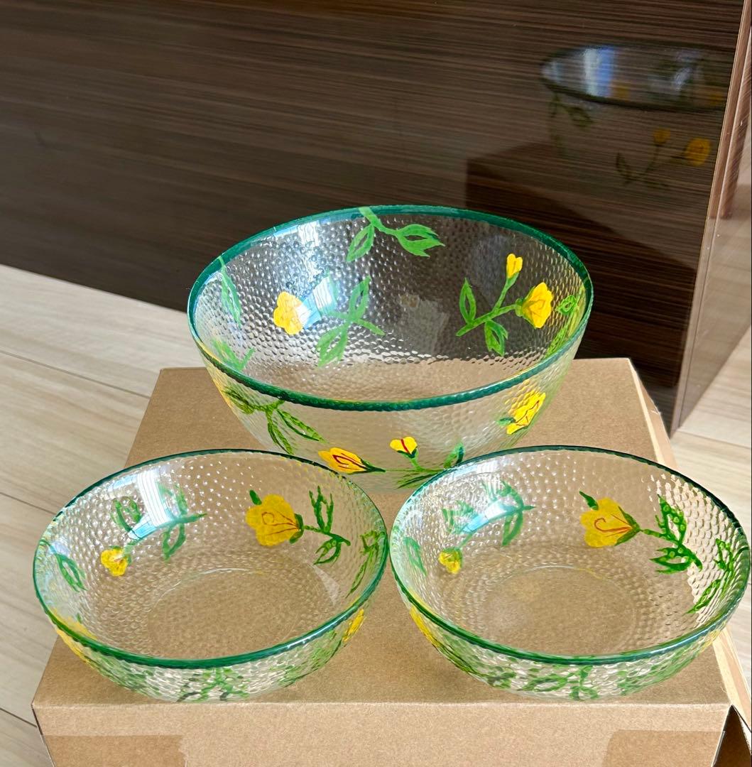 フッチェンロイター サマードリームガラスボウル 大小セット☆未使用 長期保管品
