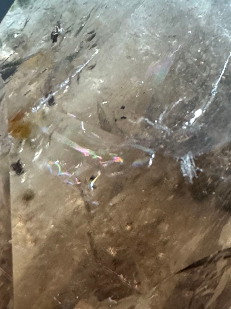 コレクション必見！虹の輝きバイカラースモーキークォーツ BIGダブルポイント