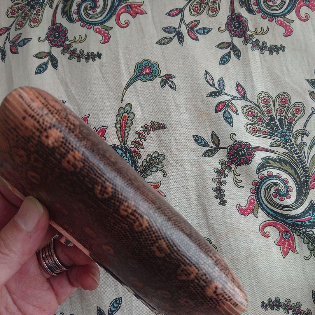 ヘビ柄ブラウンレザーがま口財布