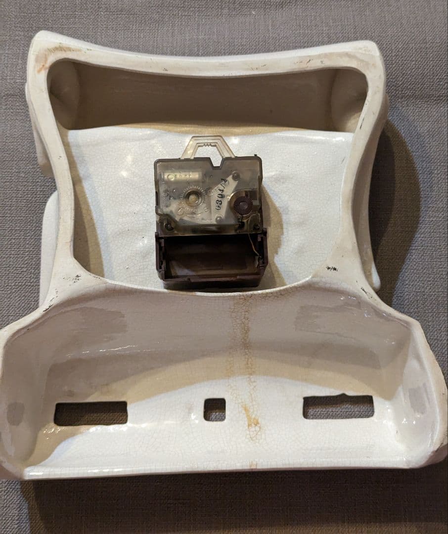 陶器 アンティーク 壁掛け時計  ☆時計機能不可☆