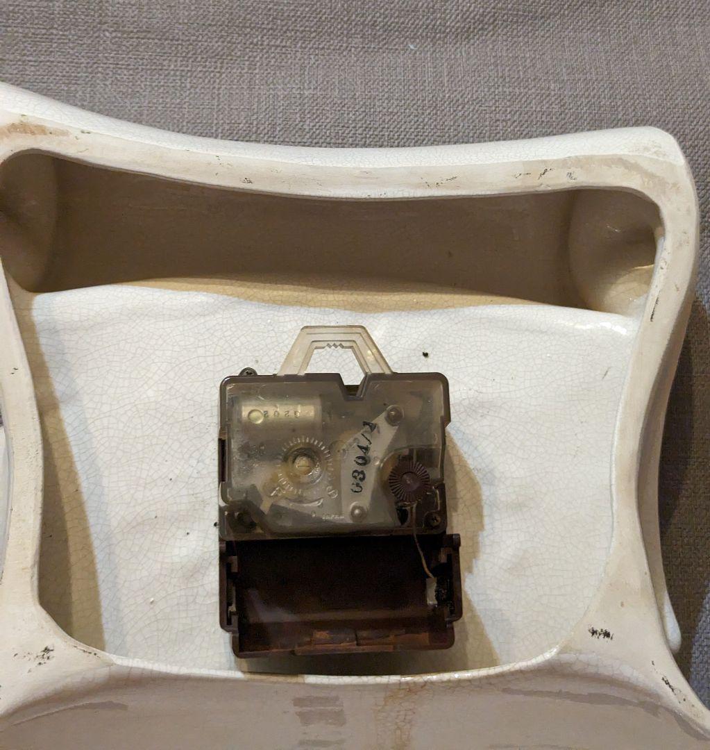 陶器 アンティーク 壁掛け時計  ☆時計機能不可☆