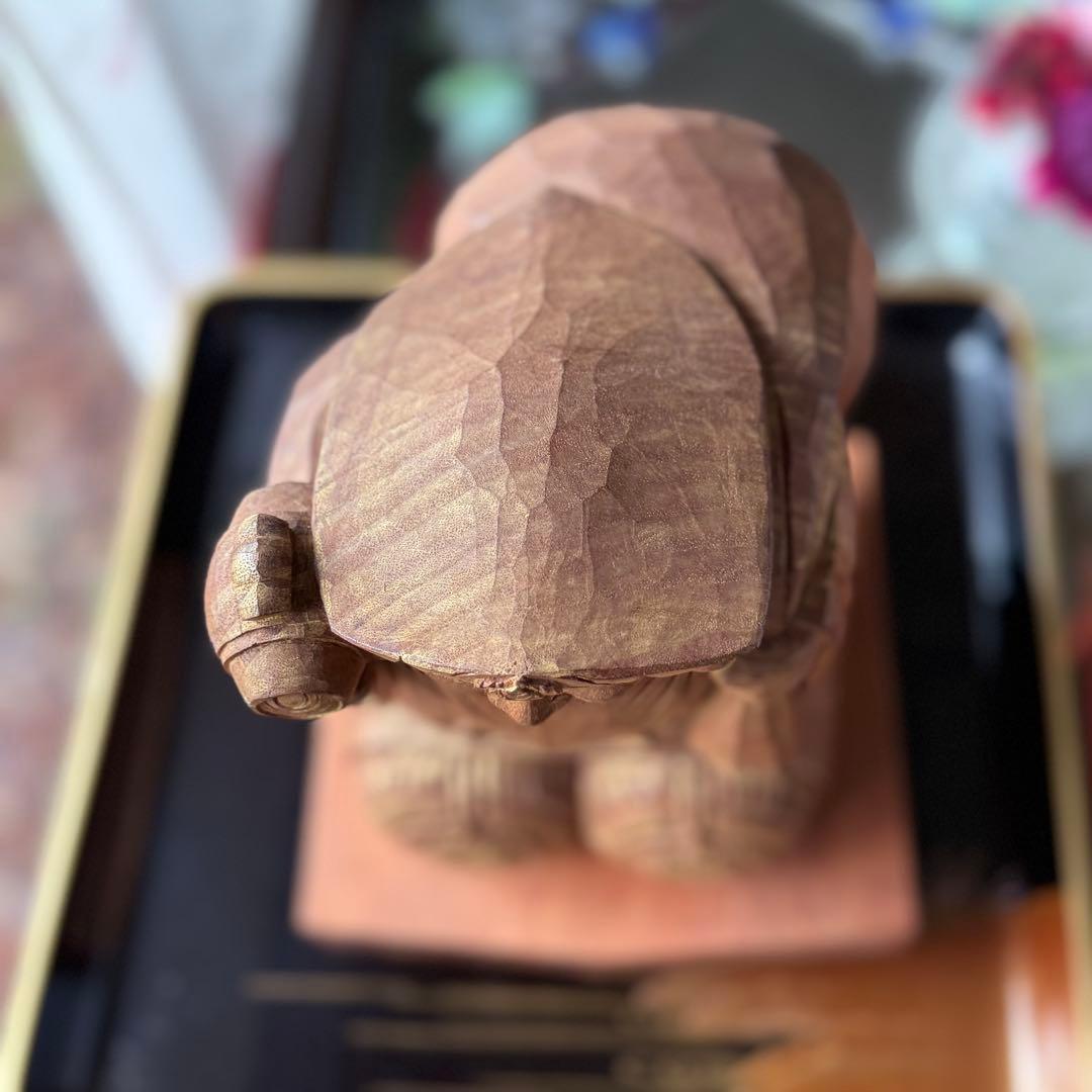 2240様感謝‼️春‼️強運のフィギュリン大黒像布袋　在銘　山本力吉　作台座付