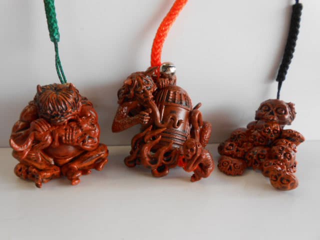 ♯Jut16POカプセルQミュージアム妖怪根付2立体図百鬼夜行5種