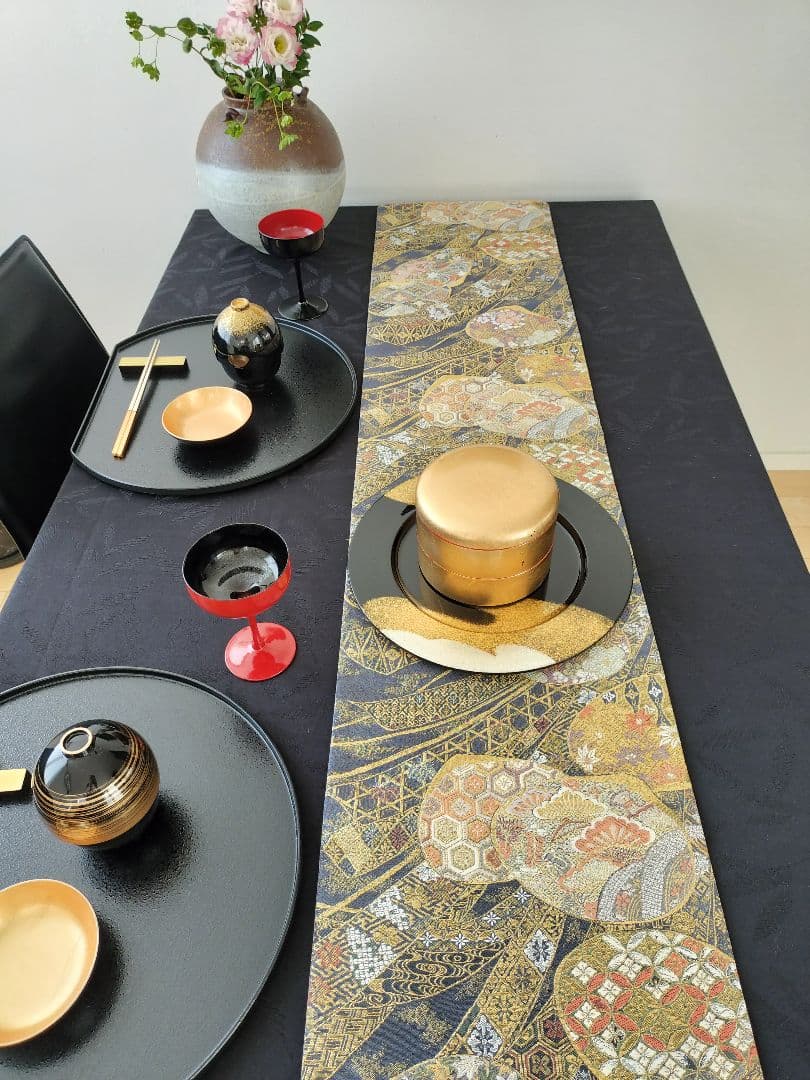 A463★高級‼️お祝い‼️袋帯テーブルランナー2m9cm