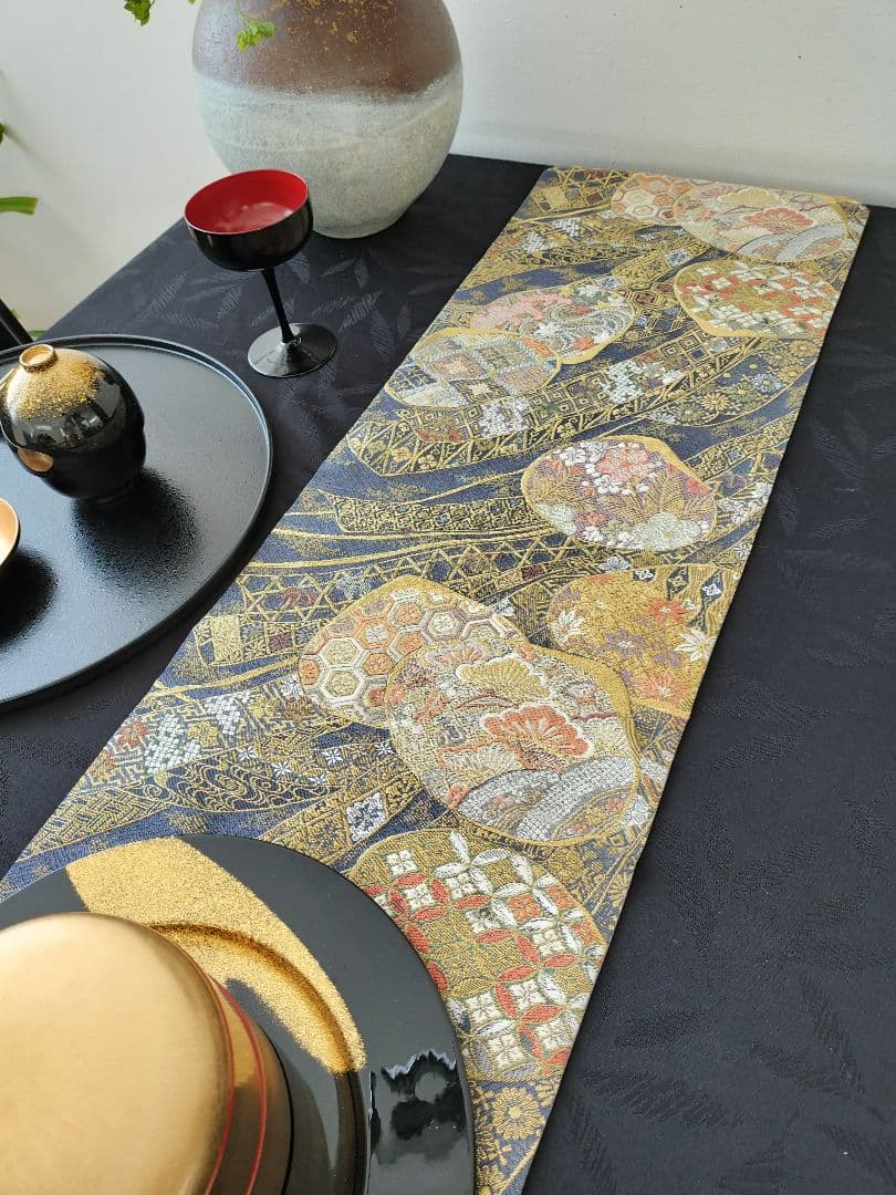 A463★高級‼️お祝い‼️袋帯テーブルランナー2m9cm