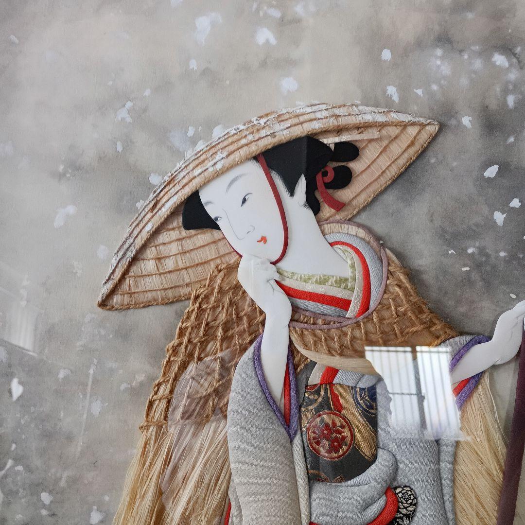 ​【引越し大処分】伝統工芸 押し絵 3枚 鷺娘/美人画/菊 額装 豪華セット