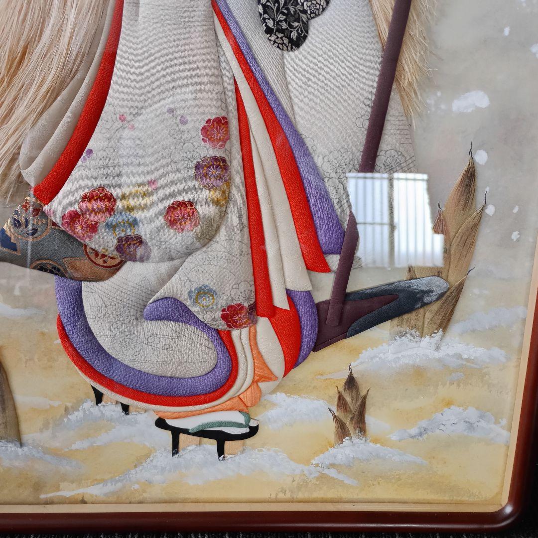 ​【引越し大処分】伝統工芸 押し絵 3枚 鷺娘/美人画/菊 額装 豪華セット