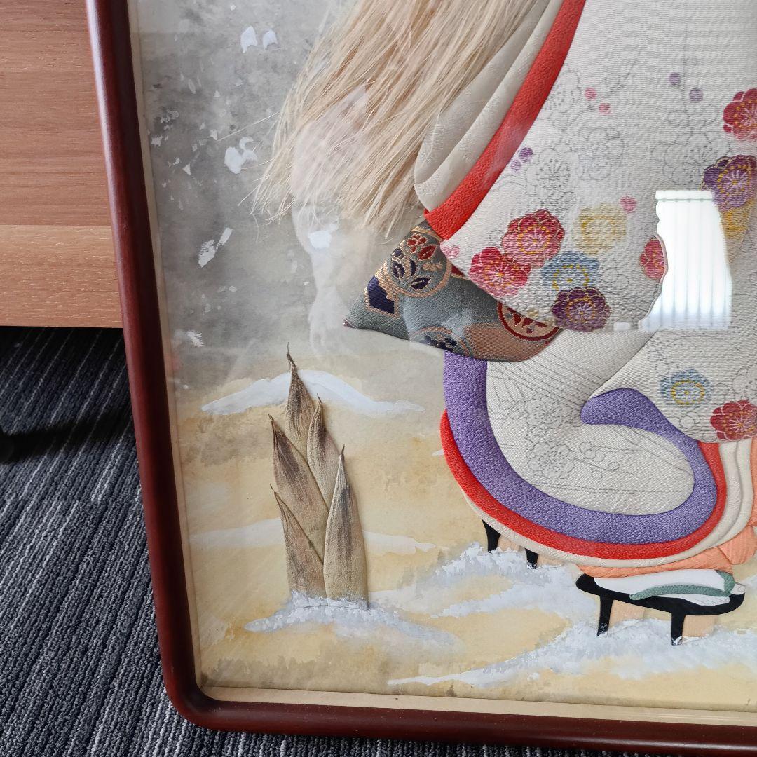 ​【引越し大処分】伝統工芸 押し絵 3枚 鷺娘/美人画/菊 額装 豪華セット