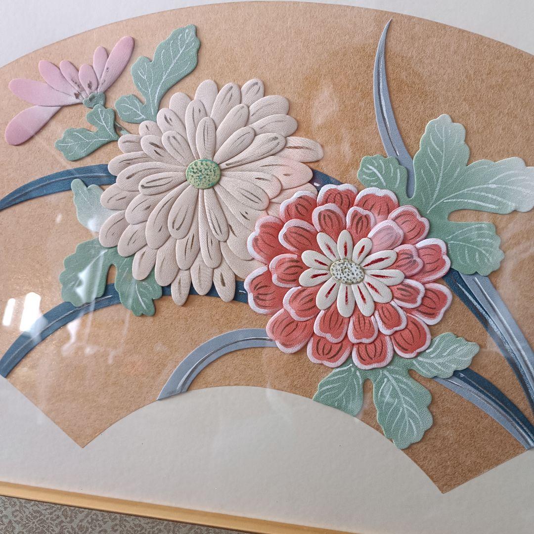 ​【引越し大処分】伝統工芸 押し絵 3枚 鷺娘/美人画/菊 額装 豪華セット