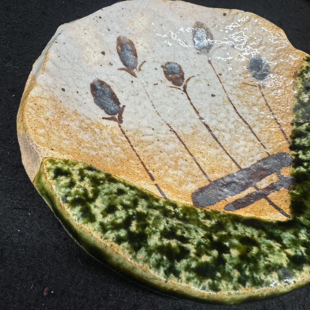 佐藤和次 早蕨窯 織部 皿　五枚