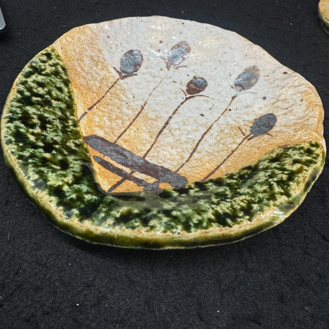 佐藤和次 早蕨窯 織部 皿　五枚