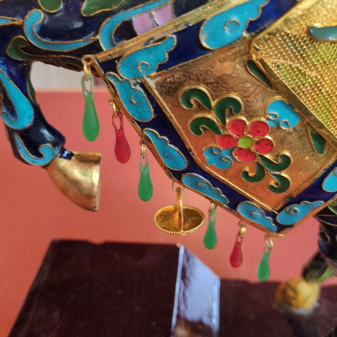 馬の置物　中国七宝　干支