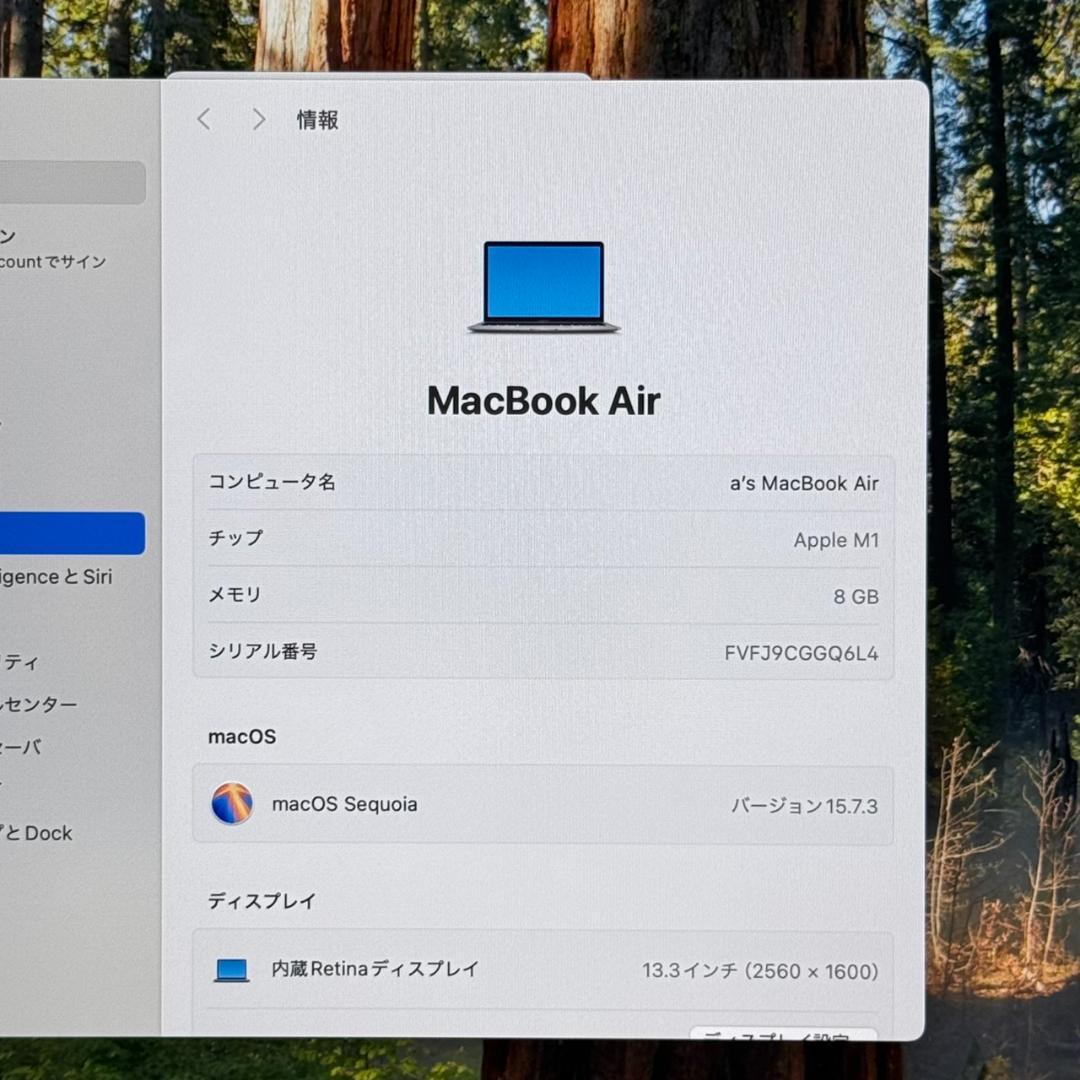 MacBook本体 P115 MacBook Air M1 13inch 8GB 256GB