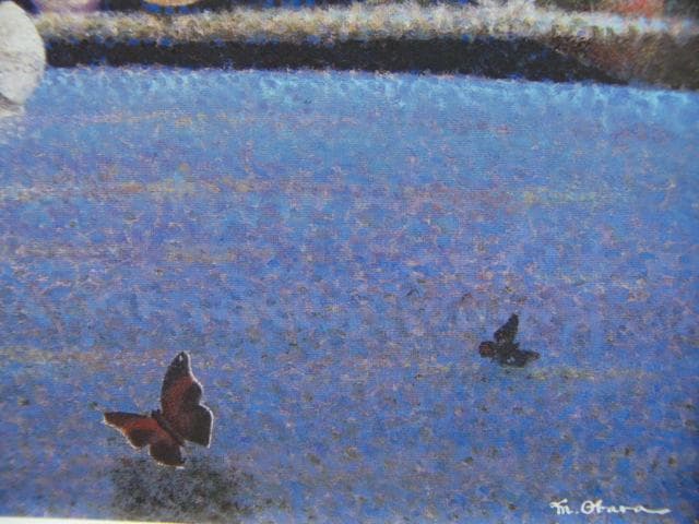 小原稔、【島は】、希少な画集画、新品高級額 額装付、状態良好