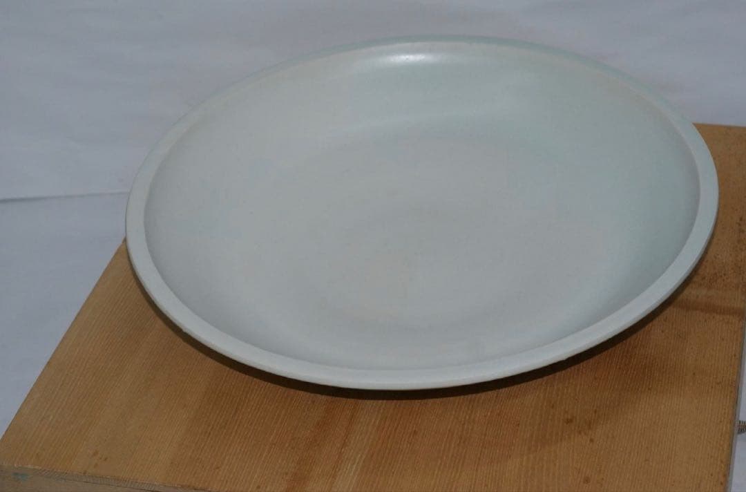 黒田泰蔵　白磁 大皿 径48.5cm 共箱