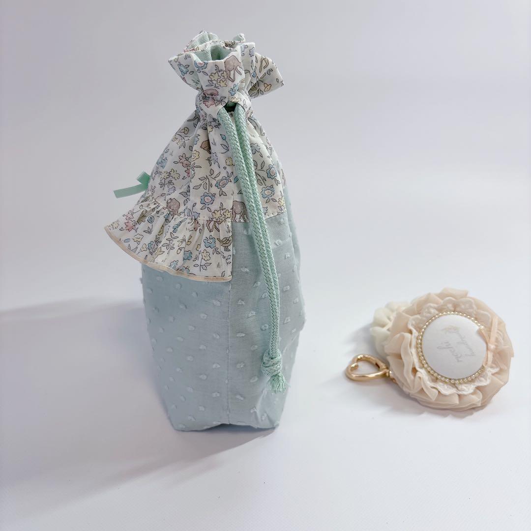 りな様　レッスンバッグ　ヌビ　ハート　キルト　入園入学　キルティング　リバティ