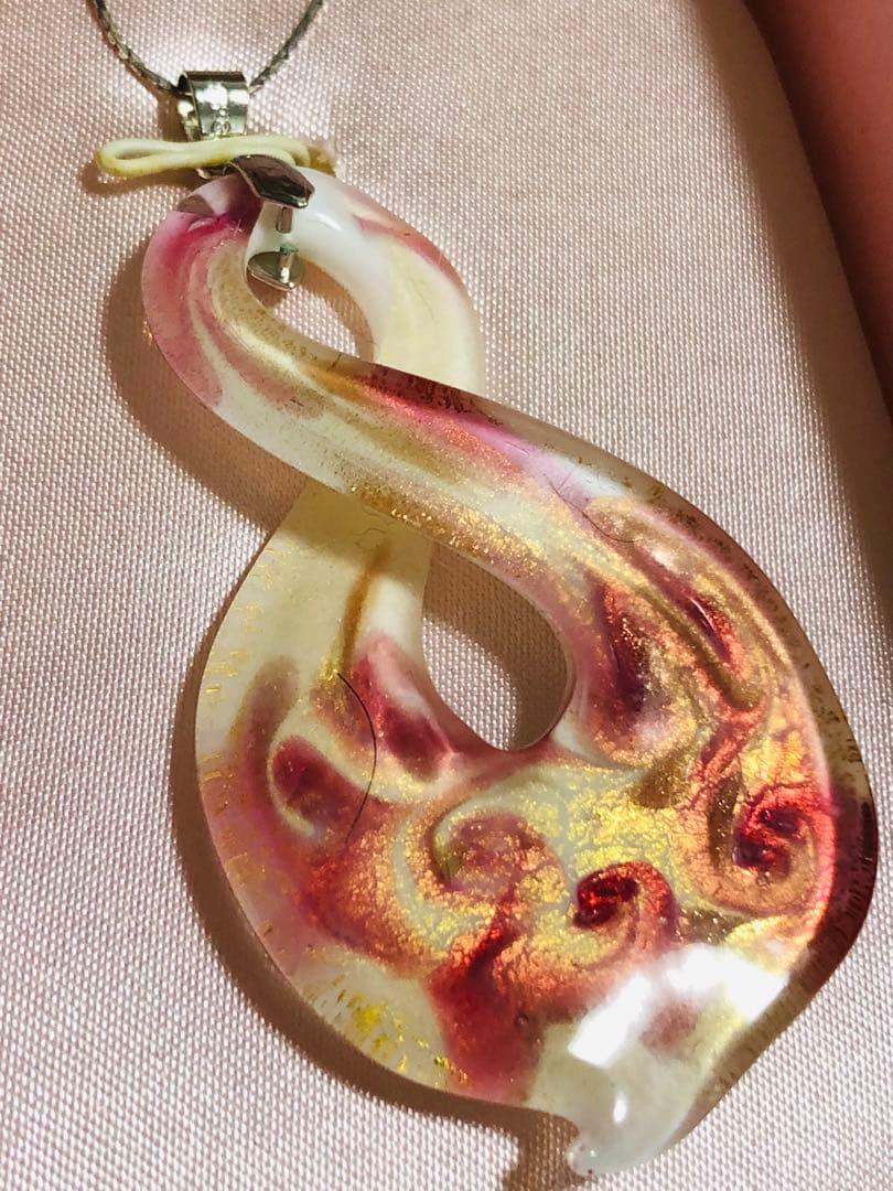 ガラス製　ネックレスとリング