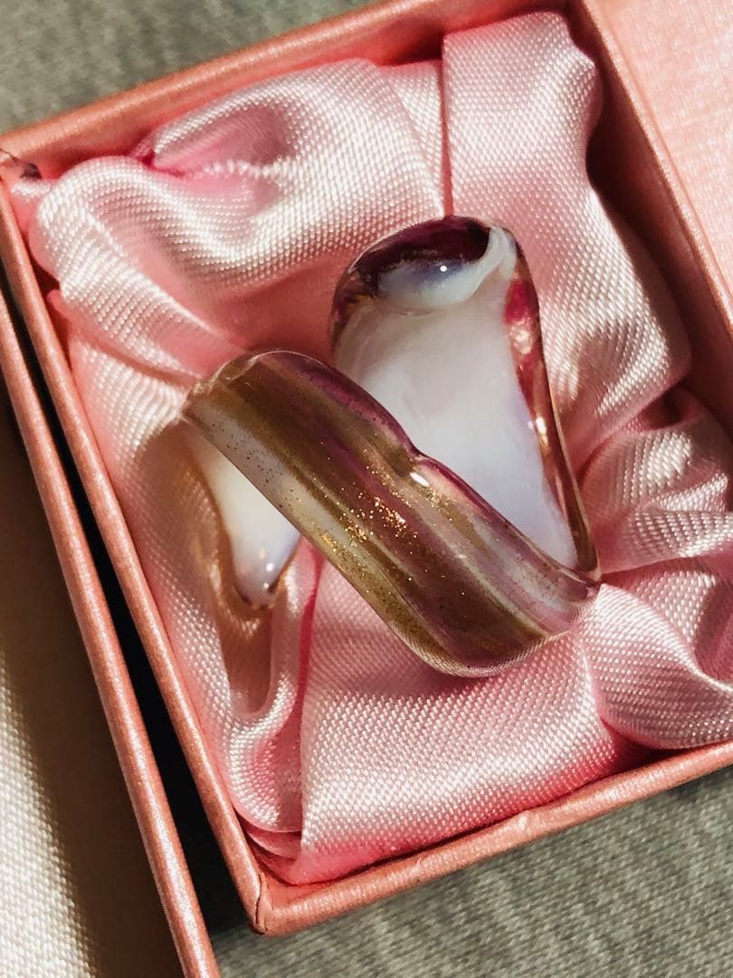 ガラス製　ネックレスとリング