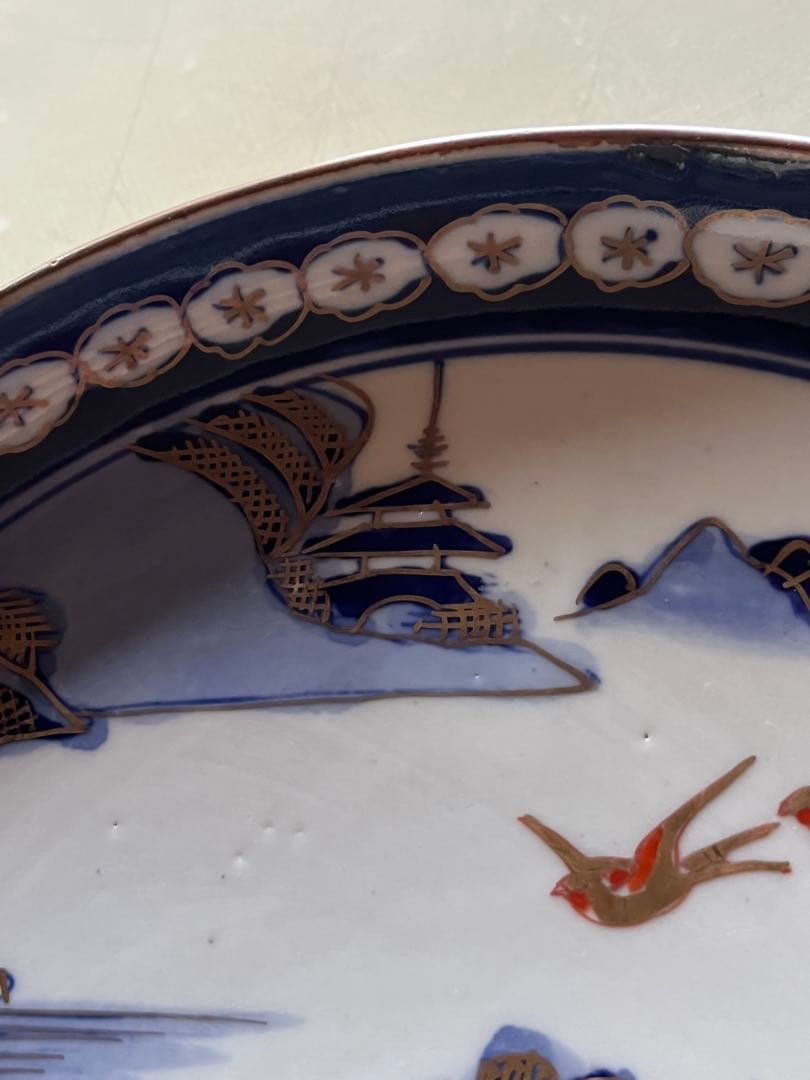 アンティーク蔵出し金彩手描き 大皿　４枚