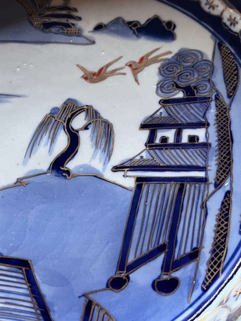 アンティーク蔵出し金彩手描き 大皿　４枚